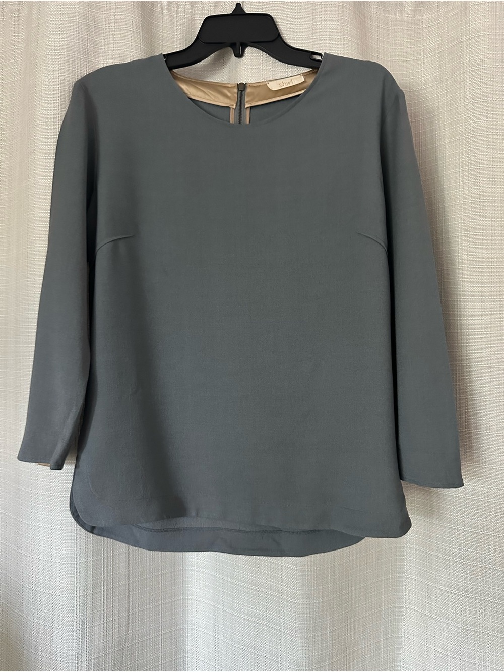 Giada Forte Classic Crewneck Long-Sleeve Blouse Gray Medium viscose virgin wool